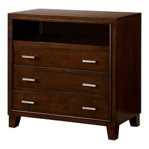 Laton Brown Cherry Media Chest Fits TVs up to 40 in. with 3-Drawer