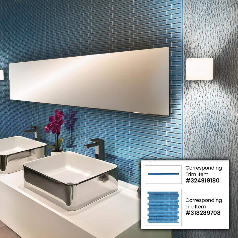 Cerulean Blue Glossy Glass Mosaic Wall Tile Pack
