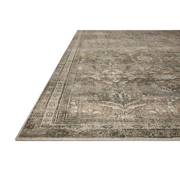 Layla Antique/Moss 1 ft. 6 in. x 1 ft. 6 in. Sample Distressed Oriental Printed Area Rug