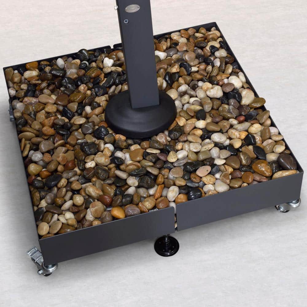 PURPLE LEAF Square Iron Patio Umbrella Base in Black
