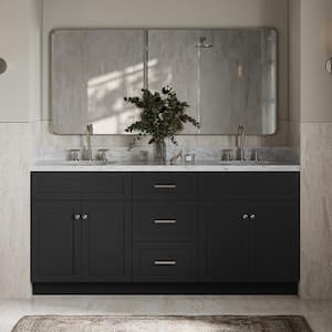 Hamlet 72 in. W x 21.5 in. D x 34.5 in. H Double Freestanding Bath Vanity Cabinet Only in Black