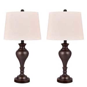 Cory Martin 27 in. Oil Rubbed Bronze Table Lamp with USB Port (2-Pack)