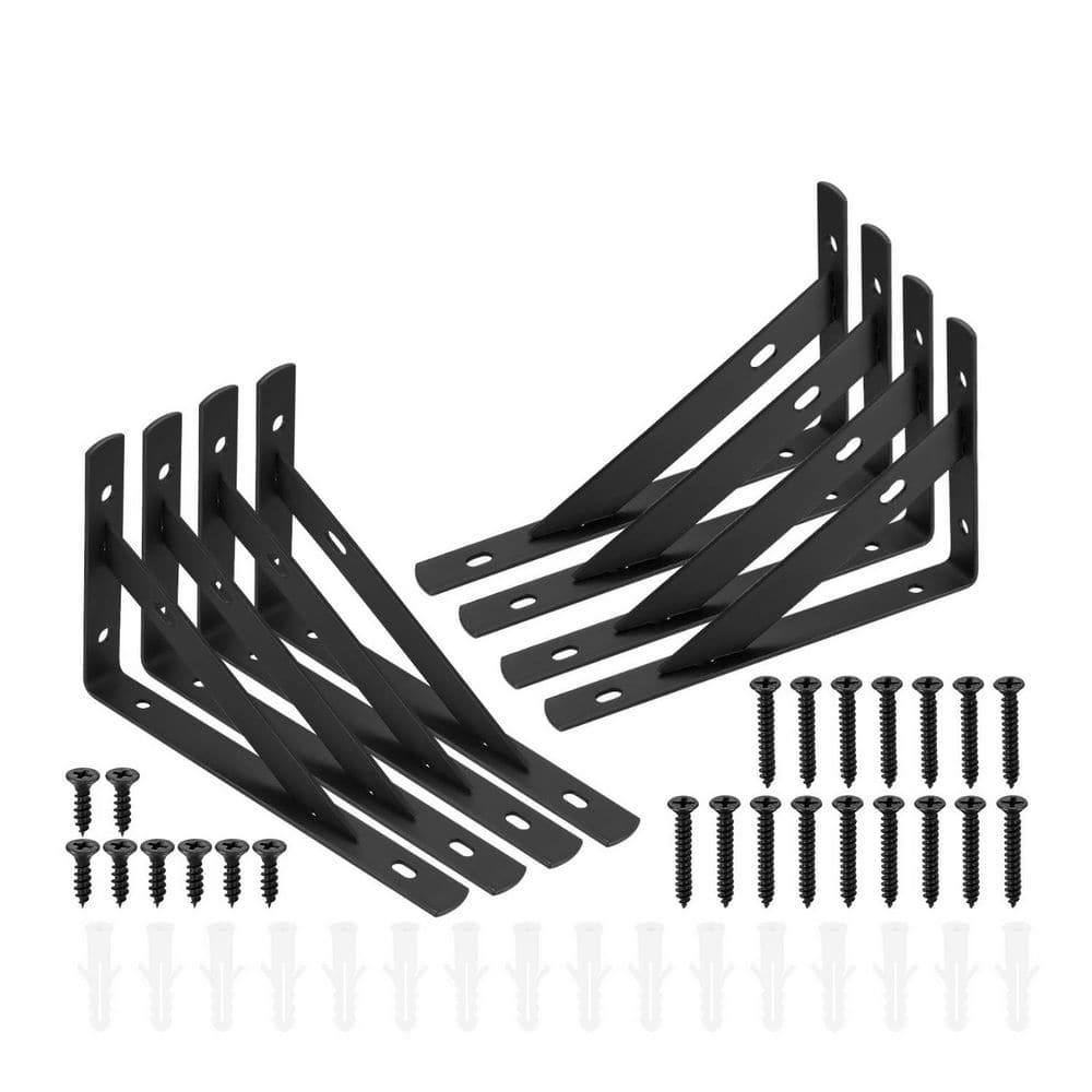 3.7 x 6 inch L Shaped Metal Shelf Bracket Triangular Structure Floating Invisible Wall Mount 8 Pack Stable Support price history on PriceWatchPro