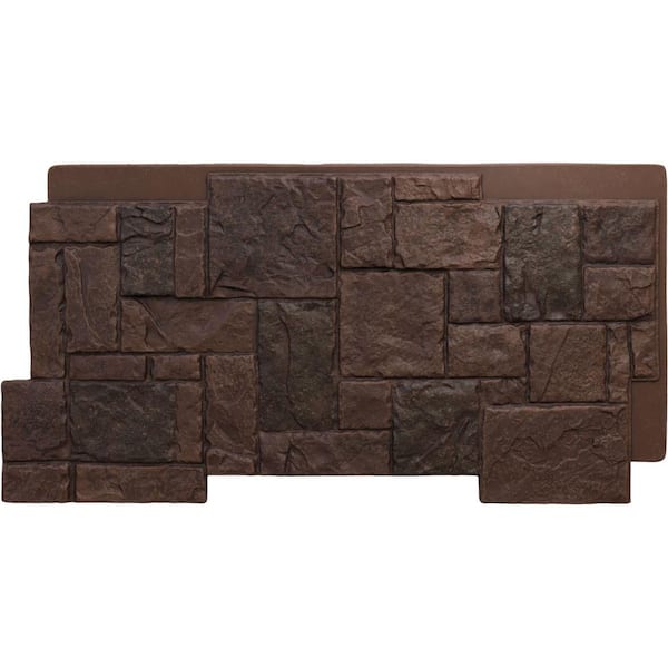 Ekena Millwork Castle Rock 49 in. x 1 1/4 in. Deep Creek Stacked Stone, StoneWall Faux Stone Siding Panel
