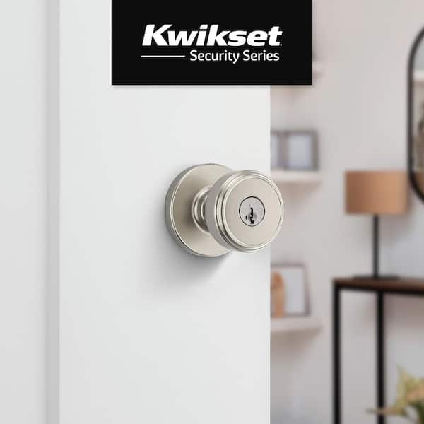 Maven Satin Nickel Keyed Entry Round Door Knob featuring SmartKey Technology