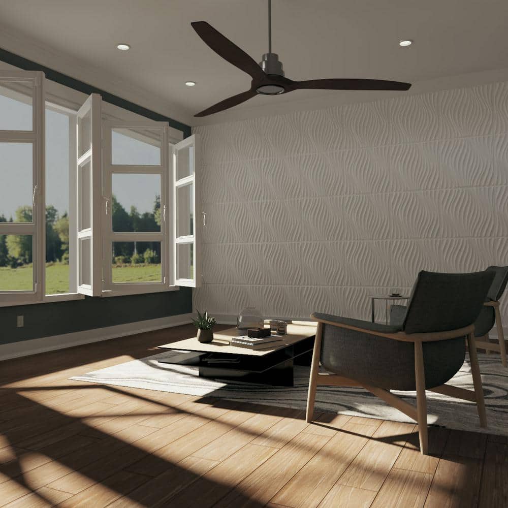 White Textured PVC 3D Decorative Wall Panels, 20-Pack