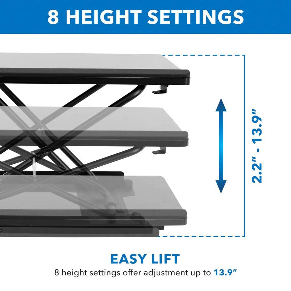 Adjustable Black Steel Standing Keyboard and Mouse Platform
