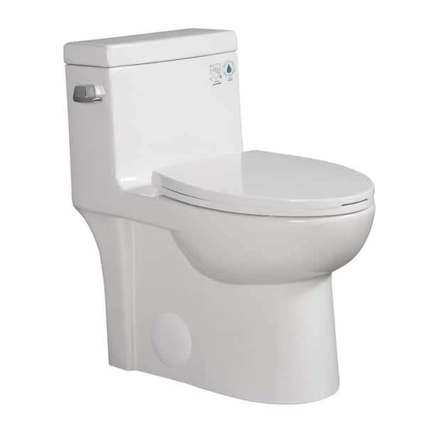 Bina 12 in. Rough in 1-Piece 1.28 GPF Single Flush Elongated Toilet in White Seat Included