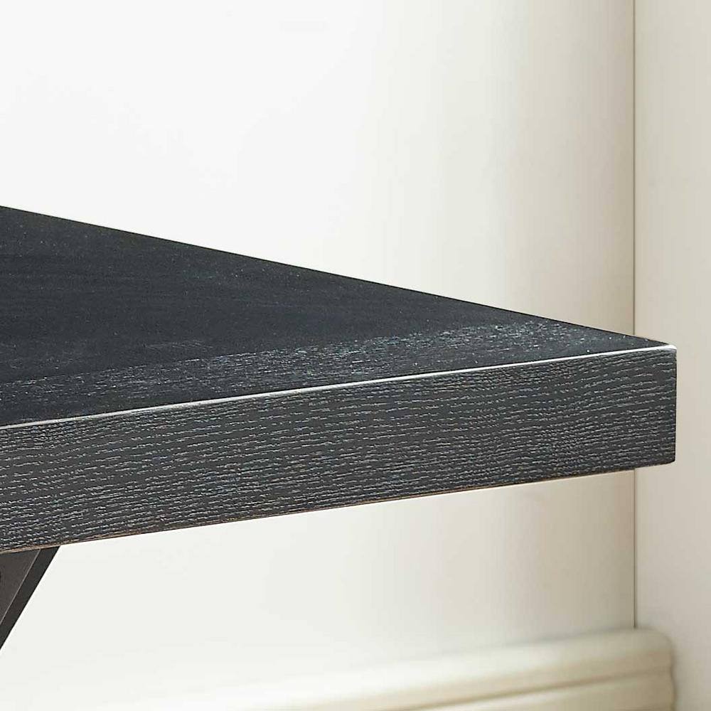 Transitional Black Wood 24" Square End Table