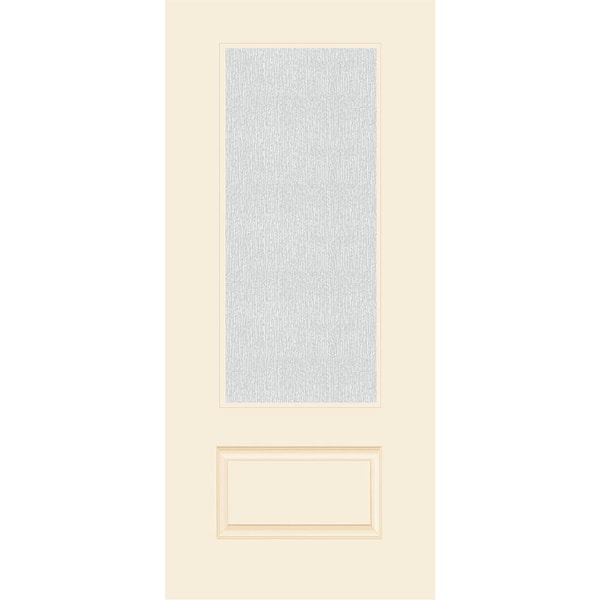 Legacy 36 in. x 80 in. Universal Handing 3/4 Lite Rain Glass Linen Finish Fiberglass Front Door Slab