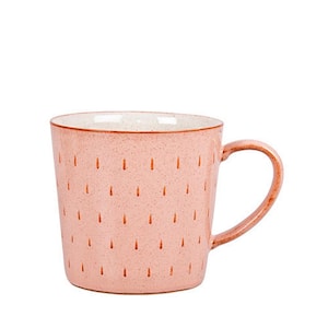 Piazza 13.52 oz. Coral Stoneware Cascade Coffee Mug