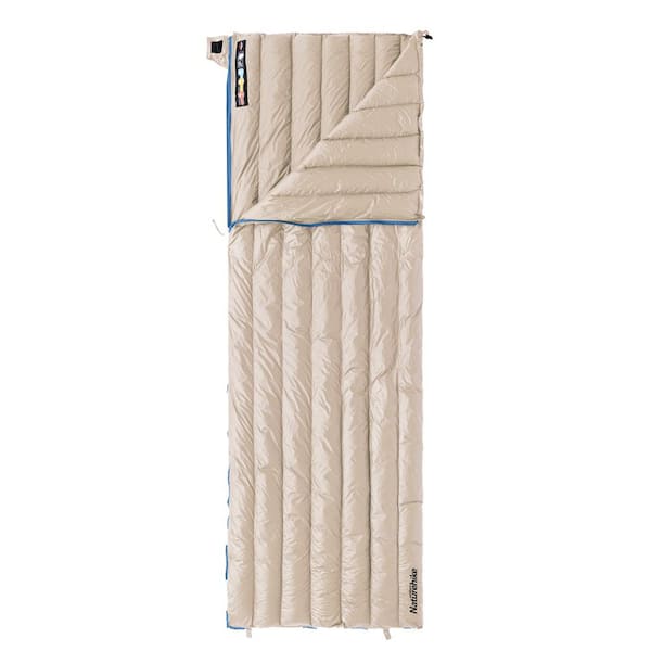 Cesicia 74.8 in. Envelope Down Camping Sleeping Bag in Khaki