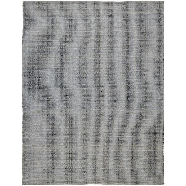 HomeRoots 9 x 12 Gray and Ivory Solid Color Area Rug