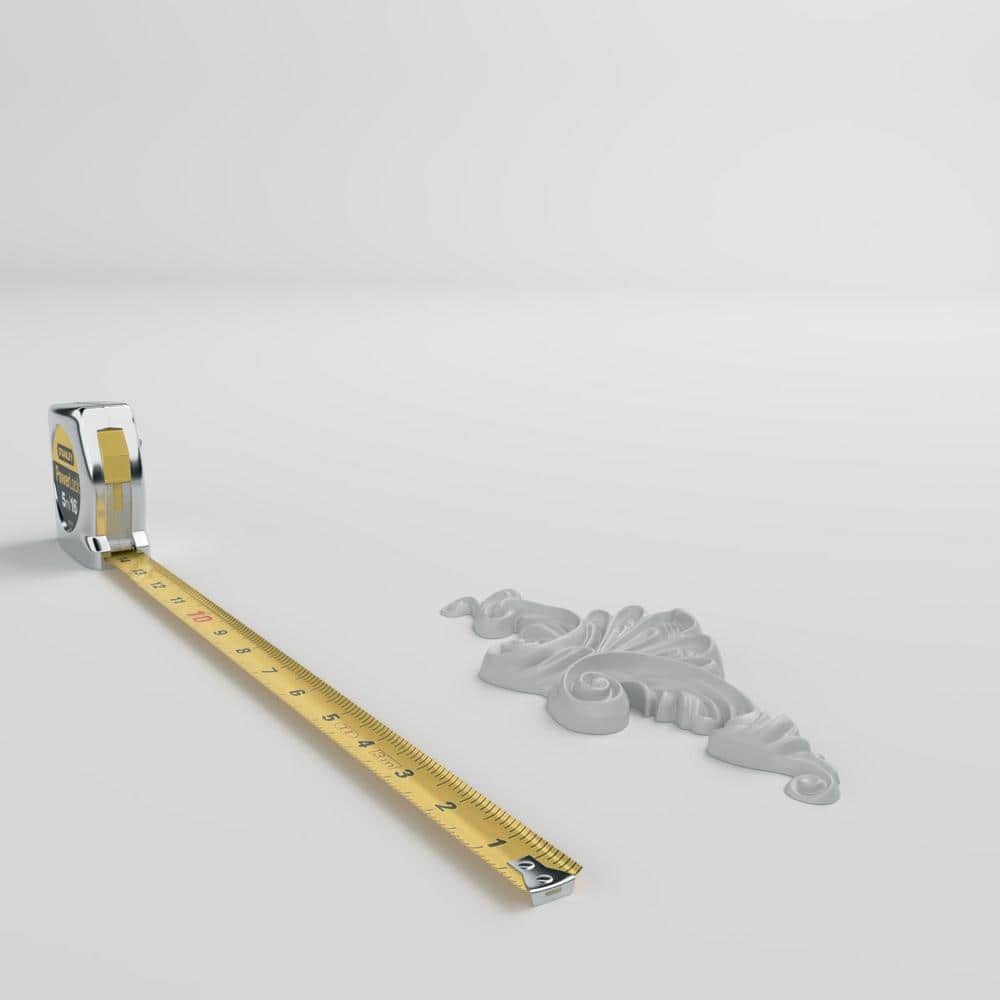 Primed Gray Polyurethane Scroll Center Onlay