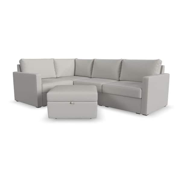 FLEXSTEEL FLEX 4-Seat Sectional with Standard Arm and Storage Ottoman