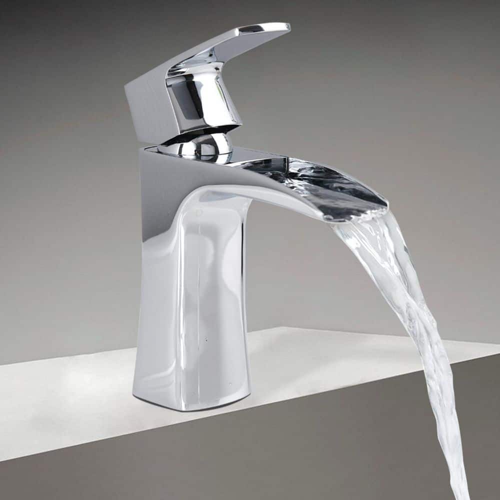 Single Handle Single Hole Bathroom Sink Faucet with Waterfall Spout in Chrome price history on PriceWatchPro