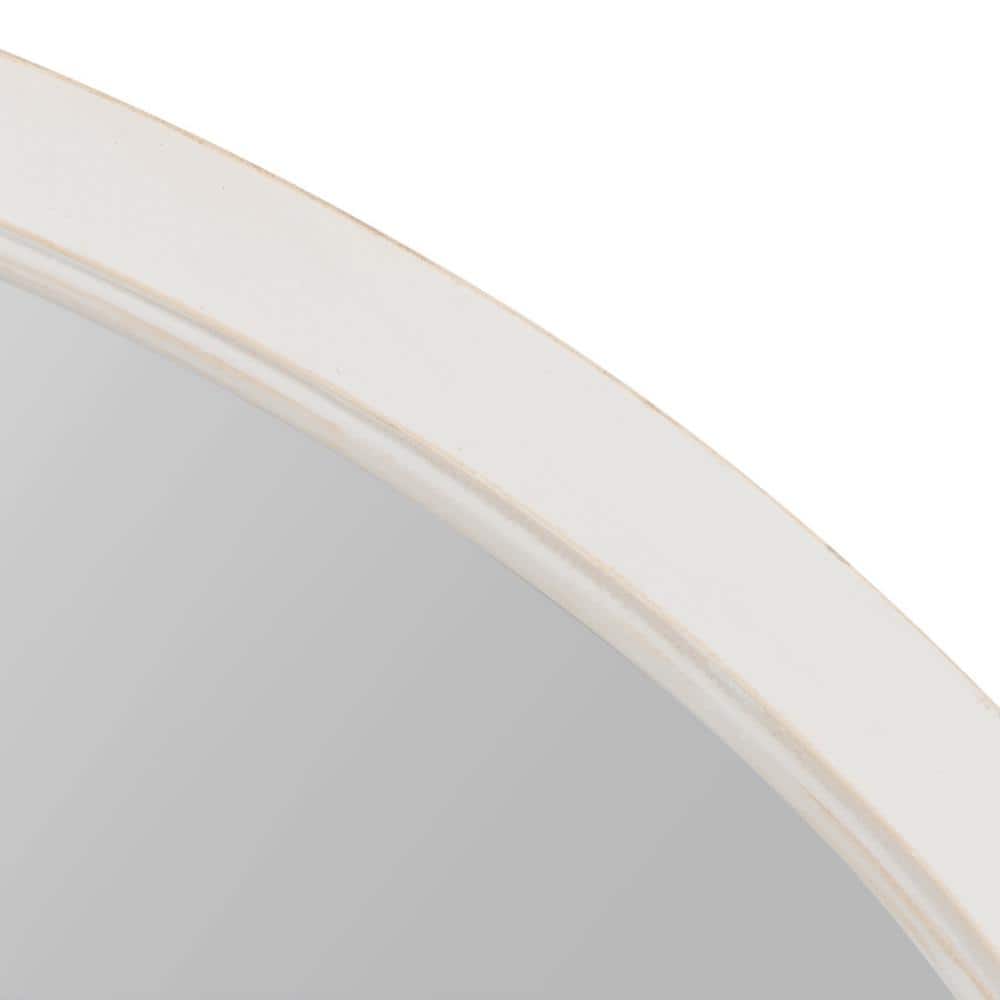 Hogan 24x36 White Oval Wood Framed Wall Mirror