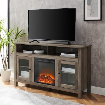 Walker Edison Furniture Company Modern, 60 Corner Tv Stand With Fireplace