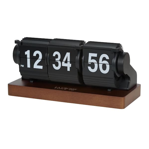 Rollins Mechanical Black Flip Analog Quartz Tabletop Clock