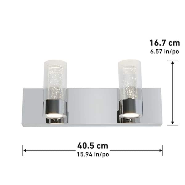 Essence 15.9 in. Chrome LED Vanity Light Bar with Bubble Glass Essence 15.9 in. Chrome LED Vanity Light Bar with Bubble Glass
