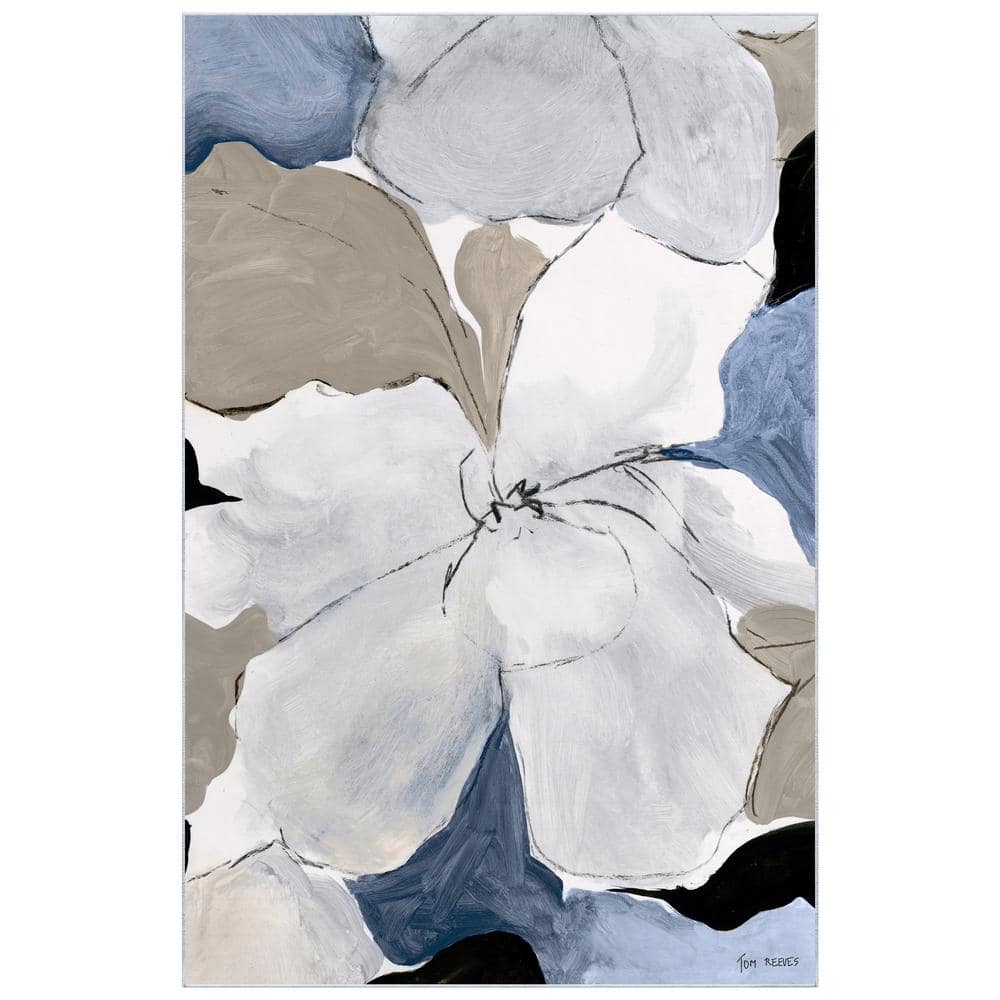 Multi-Colored 5 ft. x 8 ft. Flowers I Washable Art Felt Area Rug price history on PriceWatchPro