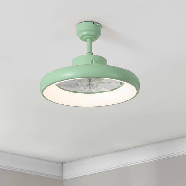 Loren 20 in. Indoor 6-Speed Metal Mobile-App/Remote-Controlled Dimmable Smart Integrated LED Mint Ceiling Fan