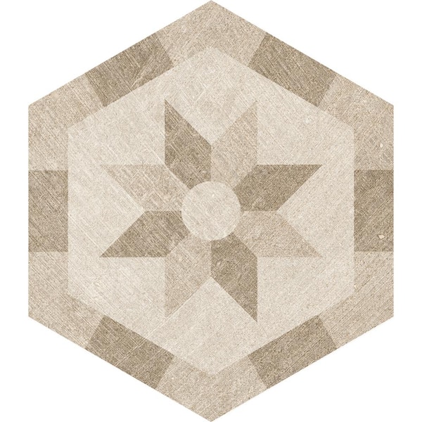 Lungarno Rhone Dijon Hexagon Decorative 9.6 in. x 11 in. Matte Glazed Porcelain Floor and Wall Tile (9.25 sq. ft. / case)