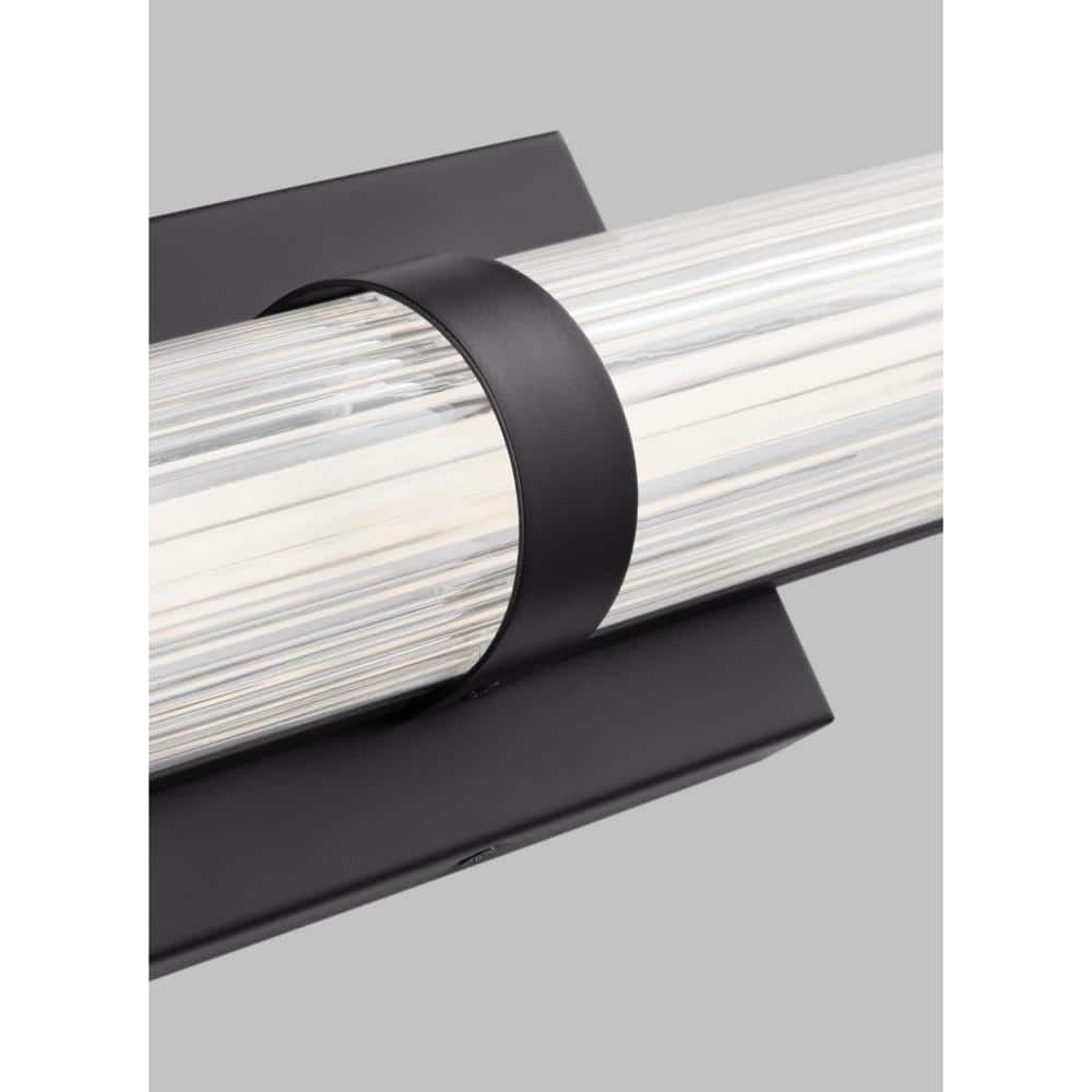 Midnight Black LED Cylinder Vanity Light with Frosted Acrylic Diffuser