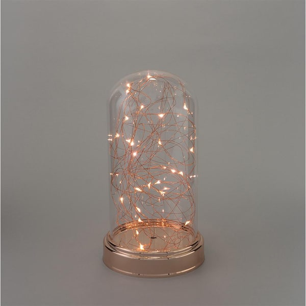 Everlasting Glow 5.5 in. x 10.5 in. Clear LED Lighted Glass Cloche