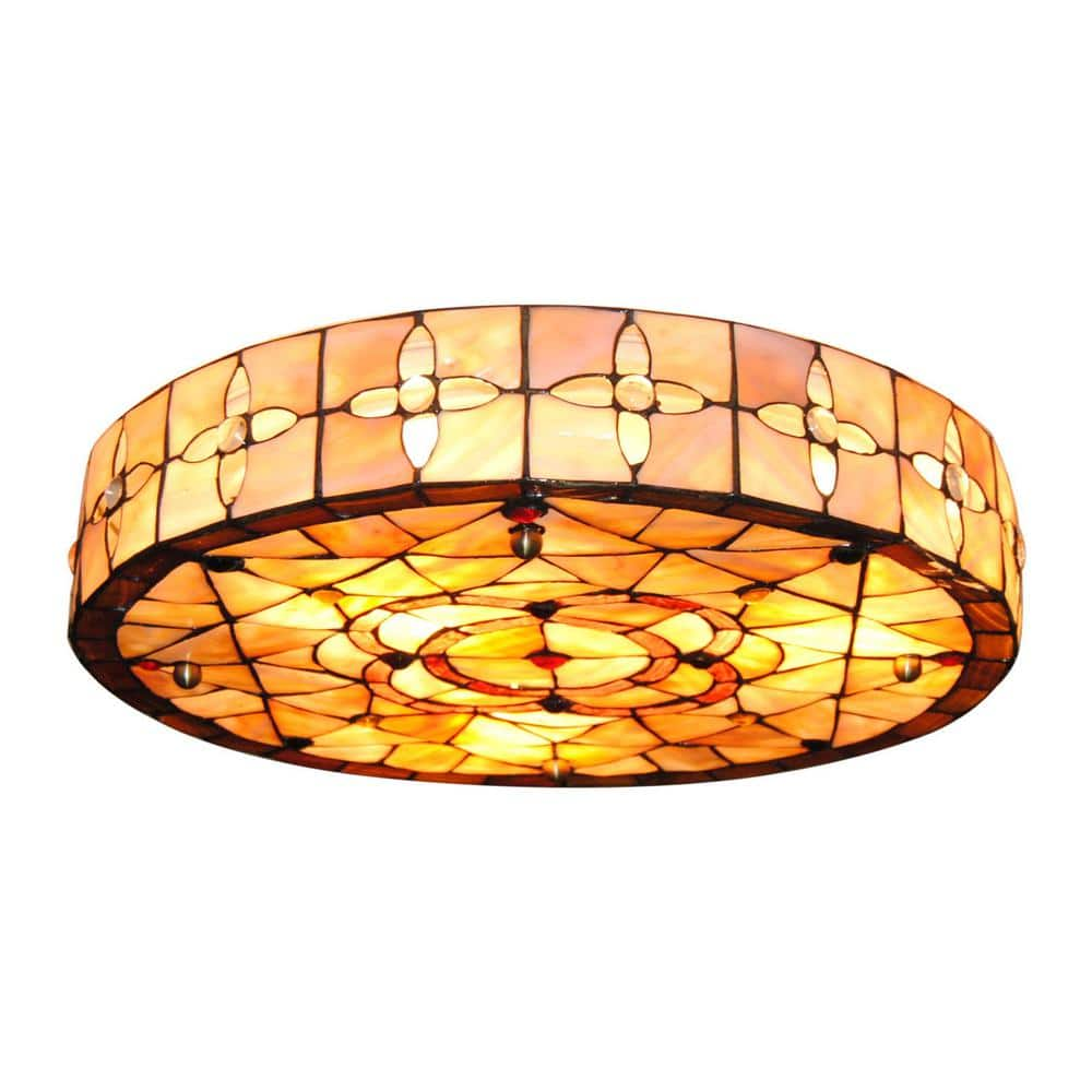 Tiffany flush deals ceiling light