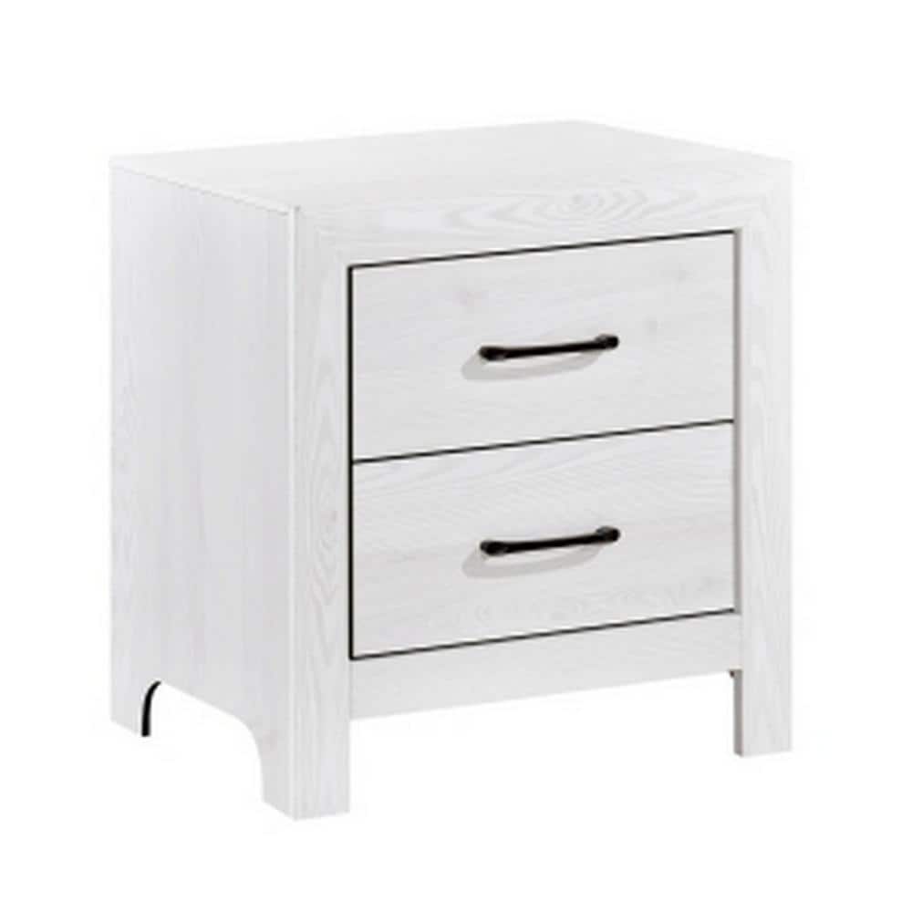 23.5 in. White and Black 2-Drawer Wooden Nightstand price history on PriceWatchPro