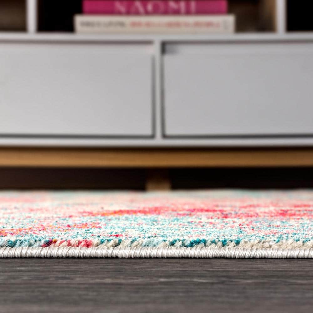 Vibrant Splash Abstract Synthetic Area Rug - Easy Care, Stain-Resistant