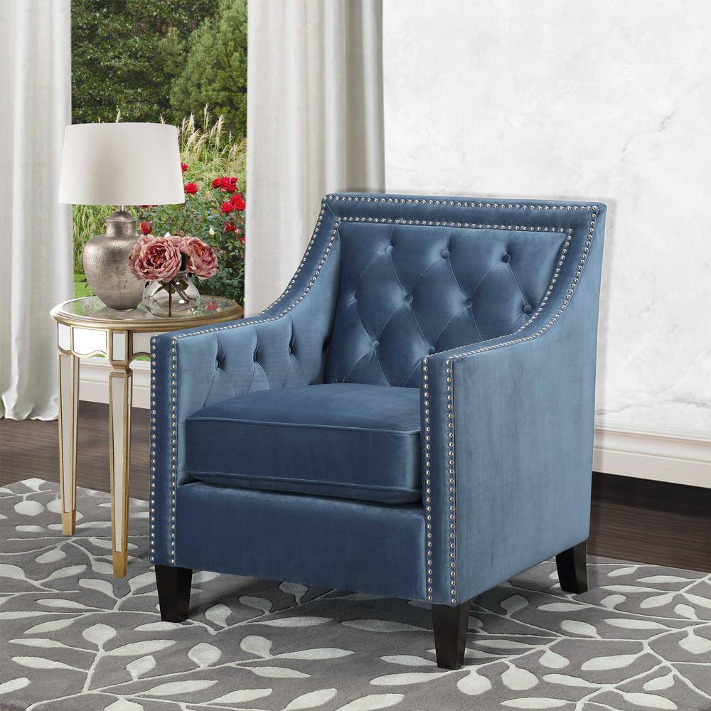 Teagan Marine Blue Accent Chair UTF291100CA - The Home Depot