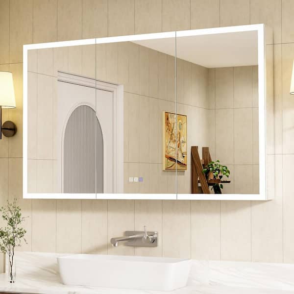 Silwyn 48 in. W x 30 in. H Rectangular Aluminum Medicine Cabinet with Mirror