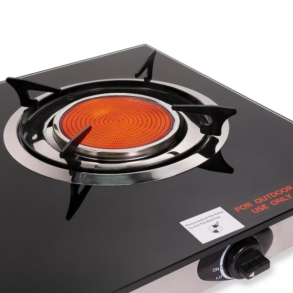 Double Portable Infrared Flame Gas Stove Large Propane Burner BBQ