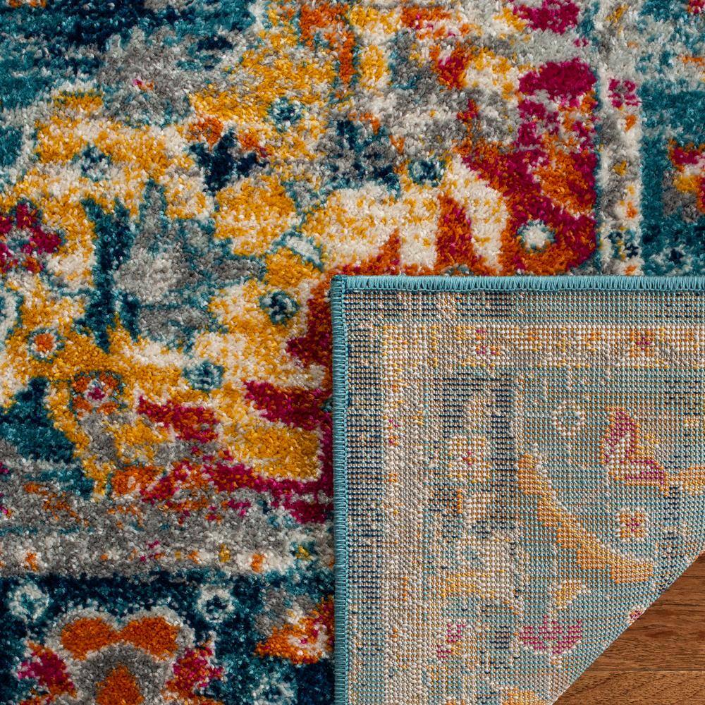 Reversible Teal and Fuchsia 8' x 10' Easy-Care Synthetic Area Rug