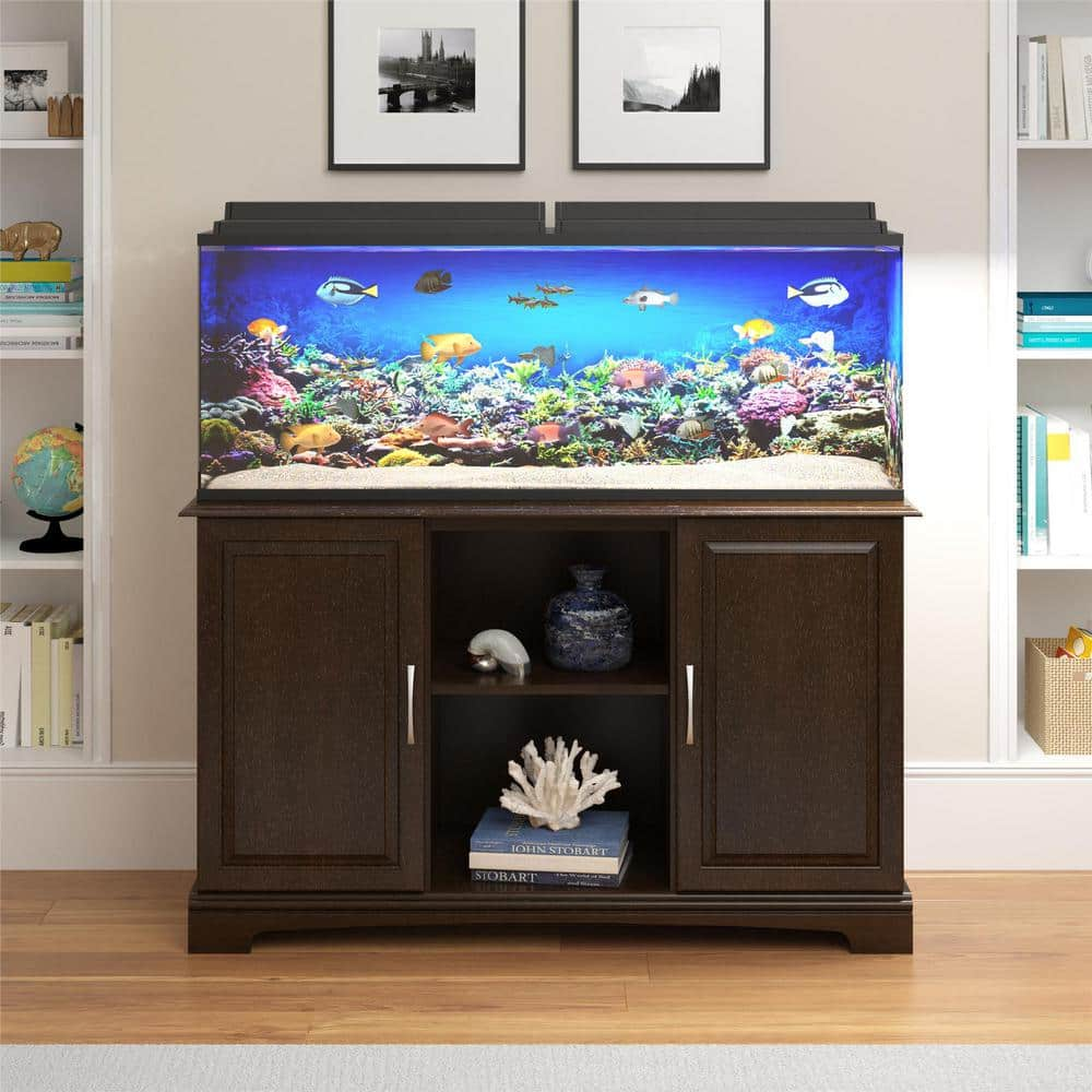 Ameriwood Home Seagull Espresso 50 gal. 75 gal. Aquarium Stand