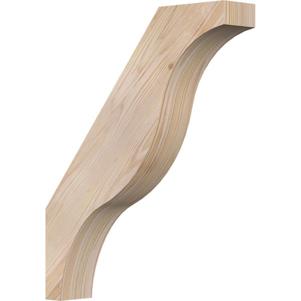 Ekena Millwork 3 1/2"W x 18"D x 22"H Funston Smooth Knee Brace, Douglas Fir
