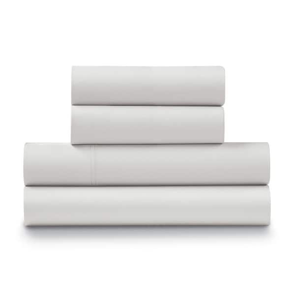 ELLA JAYNE 500 Thread Count 4-Piece Stone Cotton Percale Full Sheet Set