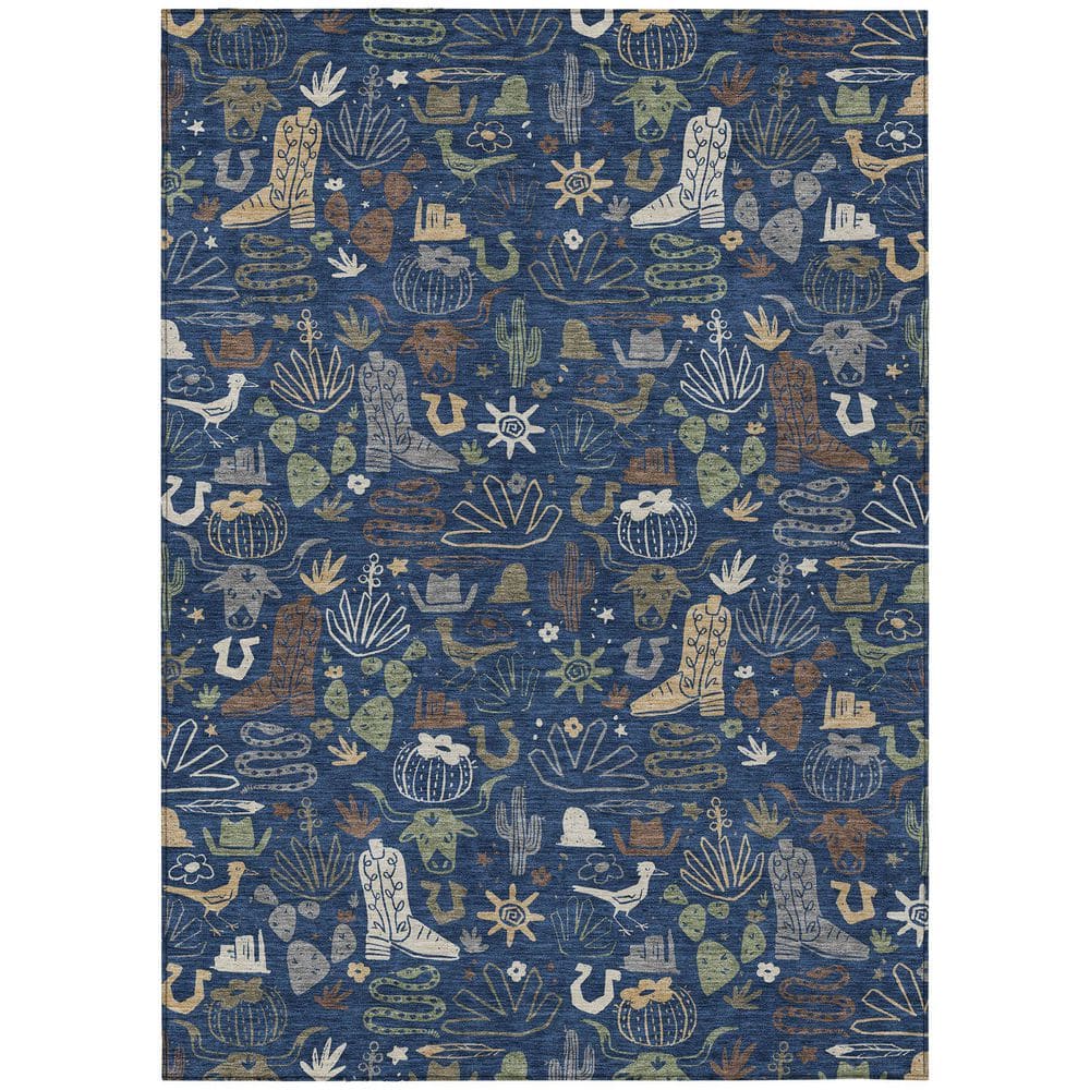 Chantille Machine Washable Indoor/Outdoor Abstract ACN2512 Navy 9 ft. x 12 ft. Area Rug price history on PriceWatchPro