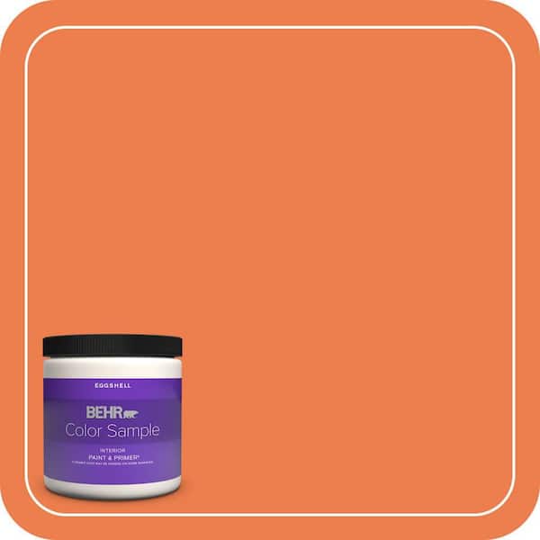 BEHR PREMIUM PLUS 8 oz. #P200-6 Sizzling Sunset Eggshell Enamel Interior Paint & Primer Color Sample