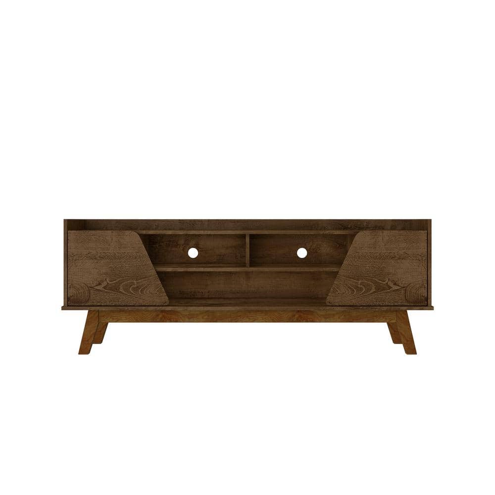 Marcus Rustic Brown Mid-Century Modern TV Stand with Cabinet
