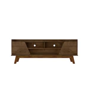 Marcus Rustic Brown Mid-Century Modern TV Stand Fits TVs Up to 65 in. with Solid Wood Legs