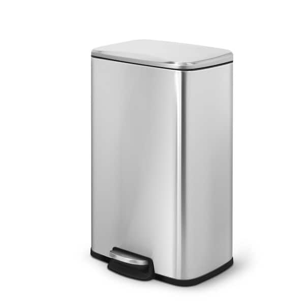 Innovaze 1.3 Gal./5-Liter Fingerprint Free Stainless Steel Rectangular Bathroom and Office Step-on Trash Can