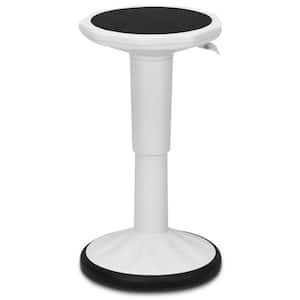 23 in. White Backless Plastic Wobble Chair Active Learning Stool Flexible Seating Stool for School