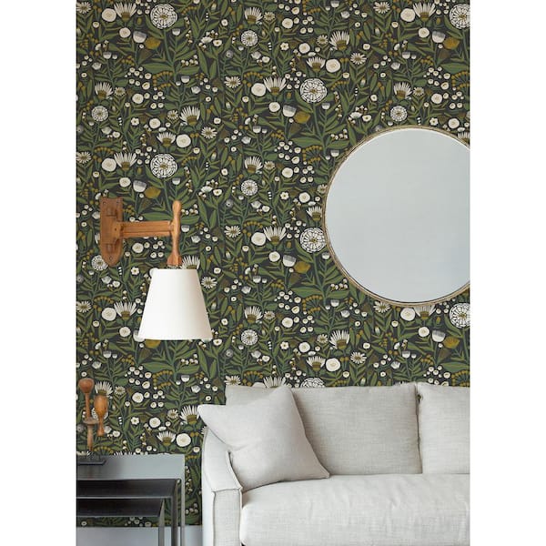 Black Marigold Forest Peel and Stick Wallpaper Sample