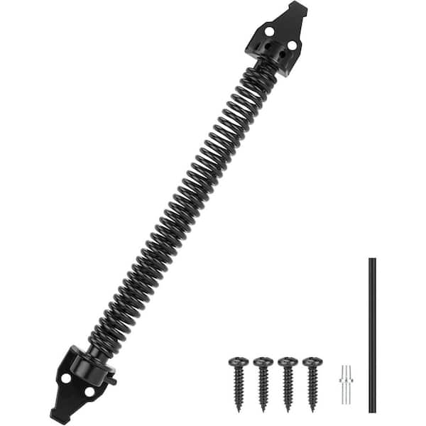 Unbranded Gate Spring Self Closing 14 in. Heavy Duty Outdoor Door Spring with Adjustable Tool Metal Black Fence Hardware