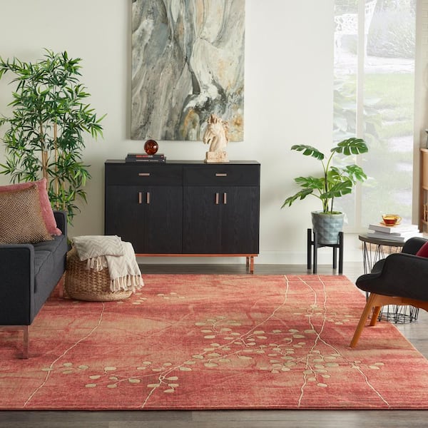Somerset Flame 4 ft. x 6 ft. Oriental Modern Area Rug