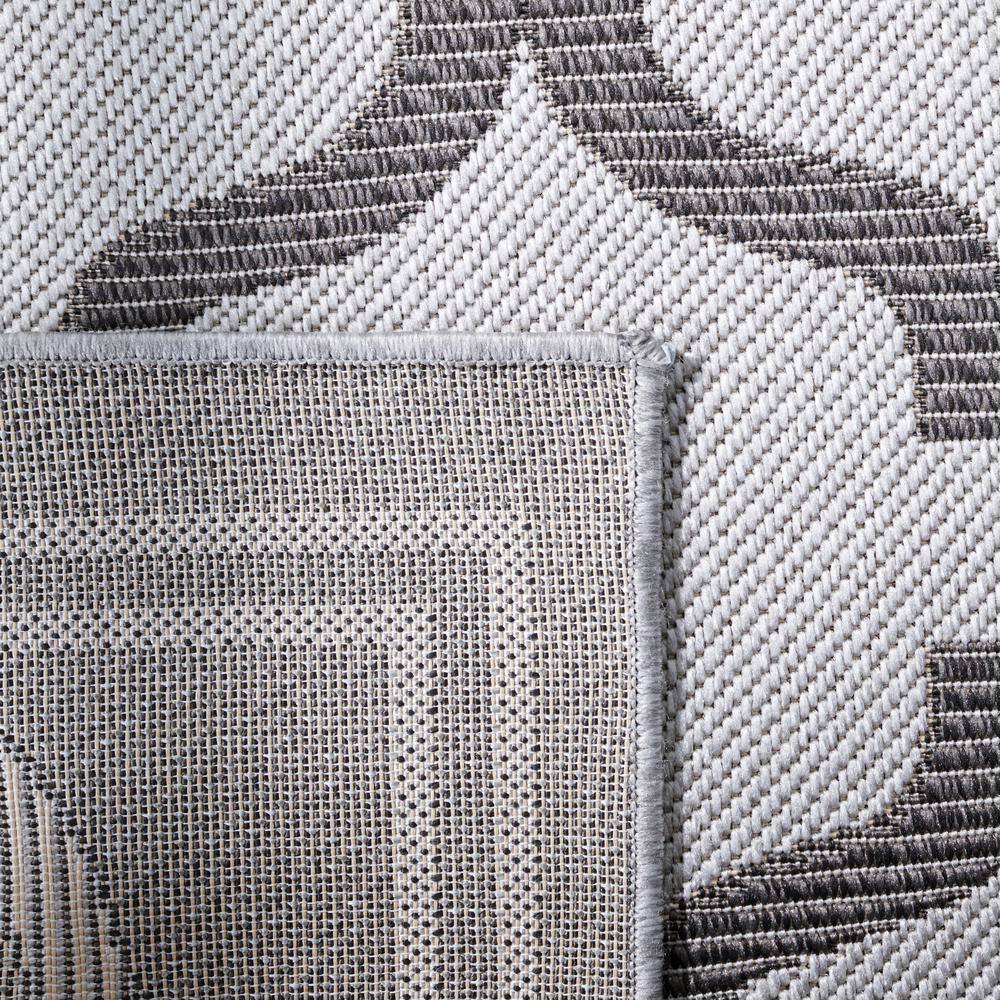 Grey and Brown Geometric Washable Runner Rug 2' x 8'