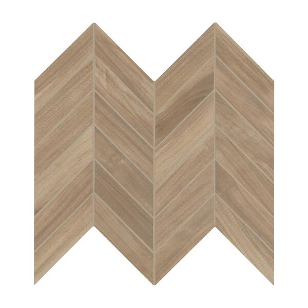 Havencrest Saddle Chevron 12 in. x 15 in. x 0.35 in. Matte Porcelain Floor and Wall Mosaic Tile (320 sq. ft./Pallet)